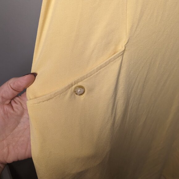 J Jill Dress Women Large P Sleeveless Stretch Wearever Collection Butter Yellow - Picture 4 of 6